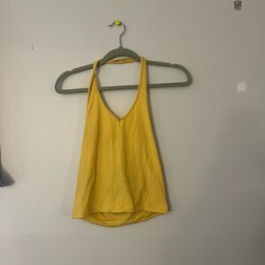 Yellow Sleeveless Women's Halter Top
